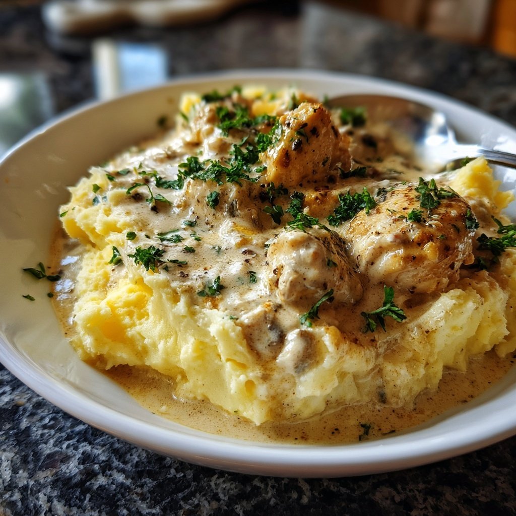 Hausmannskost Cremiges Hähnchen mit Kartoffelpüree