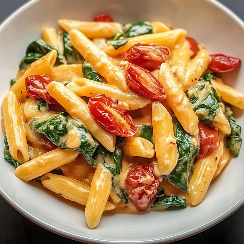 Köstliche Spinat-Tomaten-Pasta