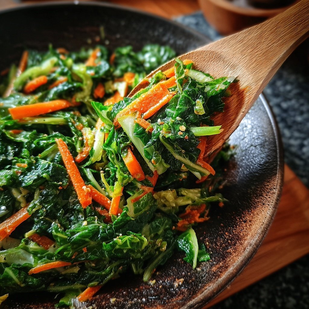 Weißkohl aus dem Wok, asiatisch, vegan