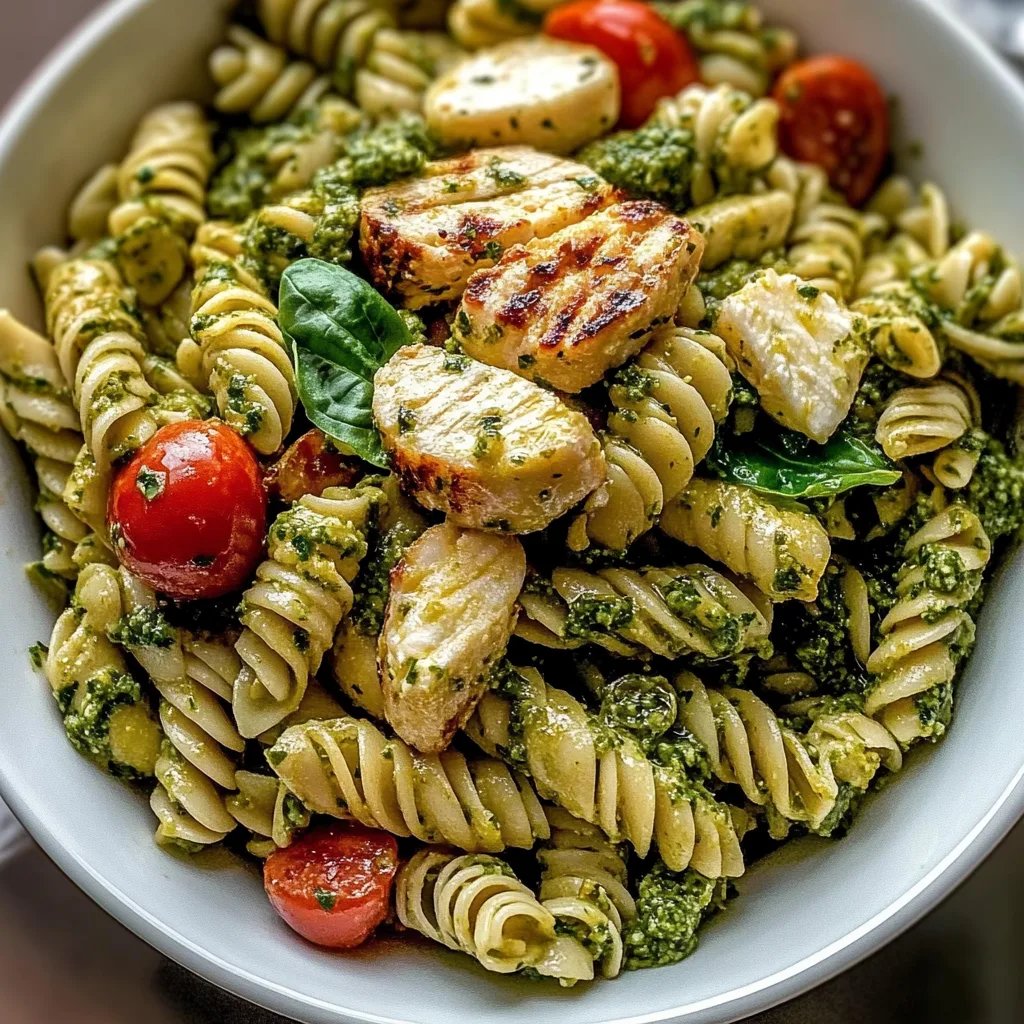 Einfache Hühnchen-Pesto-Pasta-Salat
