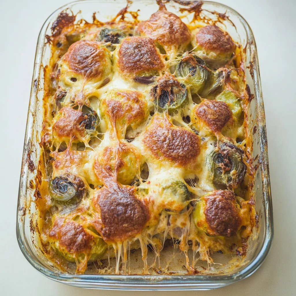 Cremiger Rosenkohl-Auflauf mit Käse