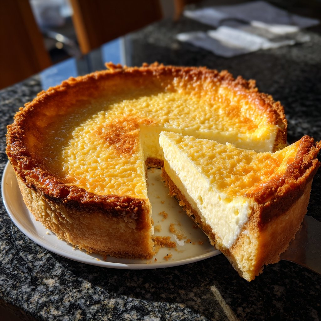 Käsekuchen mit Mandelboden