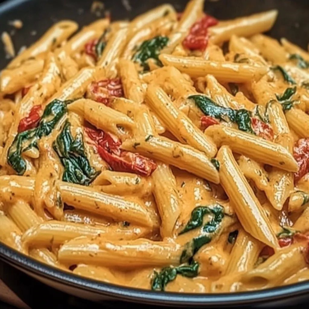 Leckere Spinat-Tomaten-Pasta