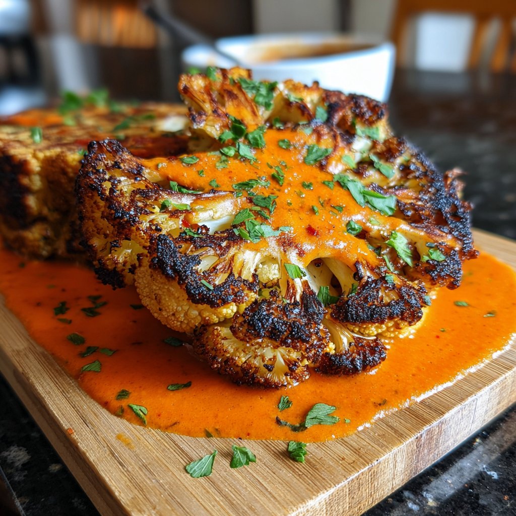 Blumenkohl Steak Mit Paprika Marinade