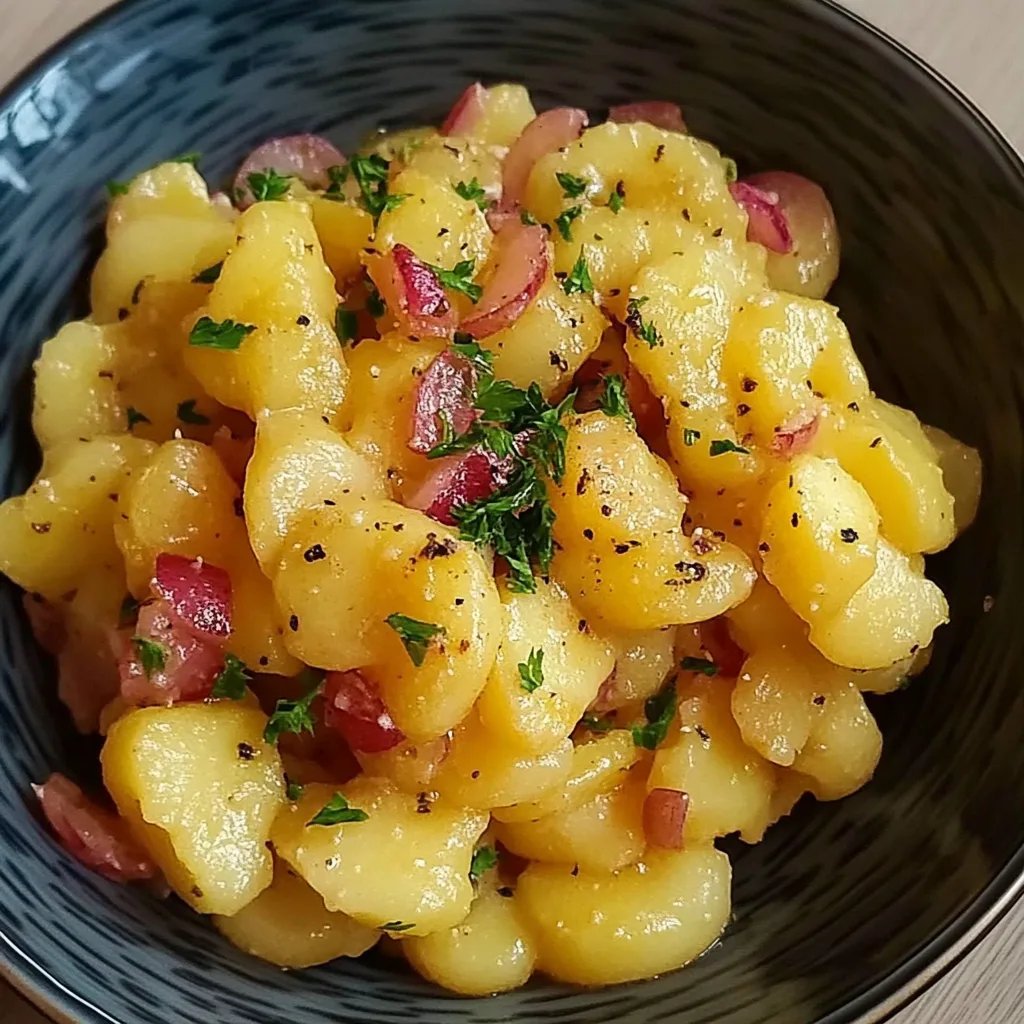 Kartoffelsalat mit einfachem Essig-Öl-Dressing